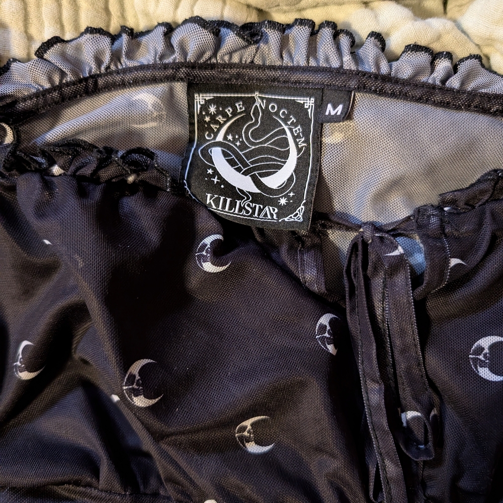 Killstar Black Sheer Crescent 🌙 Moon Skull 💀 Gothic Romance Medium - Picture 4 of 4